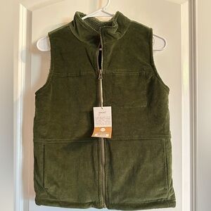 Goumi Kids Green Reversible Corduroy Vest